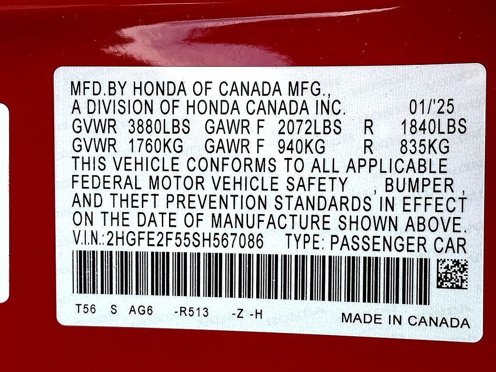 2025 Honda Civic Sedan Sport