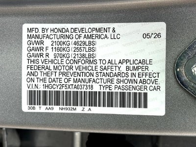 2026 Honda Accord Hybrid Sport