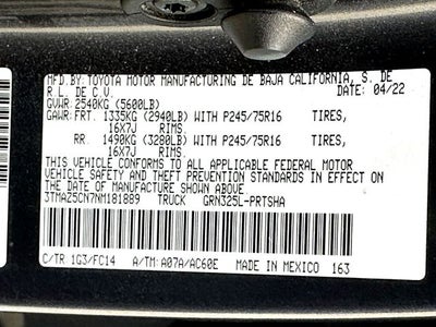 2022 Toyota Tacoma SR5 V6