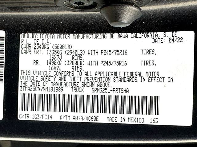 2022 Toyota Tacoma SR5 V6