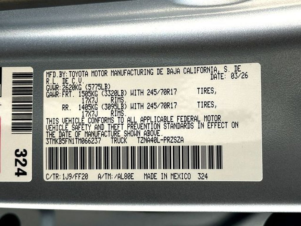 2026 Toyota Tacoma 2WD SR5