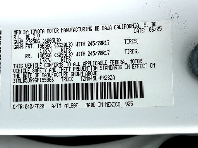 2025 Toyota Tacoma SR5