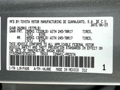 2025 Toyota Tacoma SR