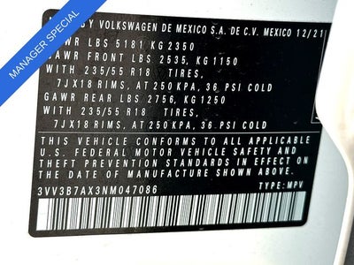 2022 Volkswagen Tiguan 2.0T SE