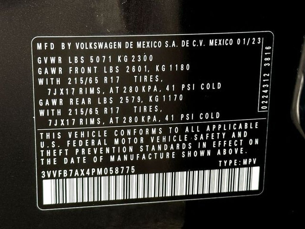 2023 Volkswagen Tiguan 2.0T S 4Motion