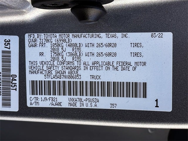 2022 Toyota Tundra SR5