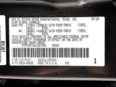 2020 Toyota Tundra SR5