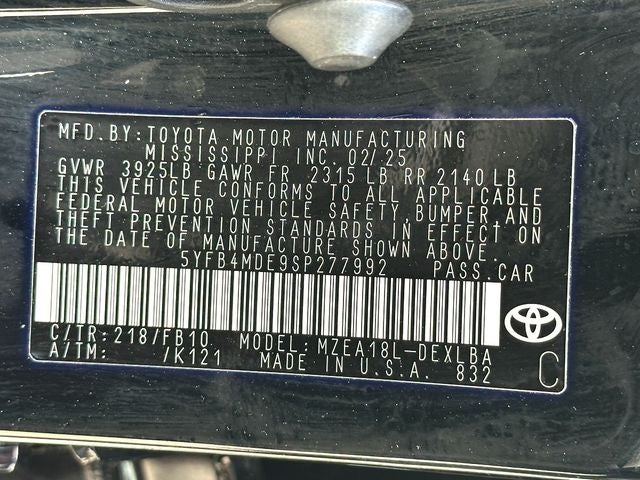 2025 Toyota Corolla LE