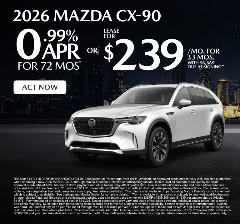 0.99% APR for 72 months* or Lease for $239 a mo